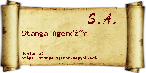 Stanga Agenór névjegykártya